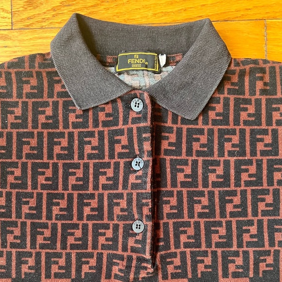 FENDI MARE Vintage 90s FF Zucca Polo - Picture 5 of 15